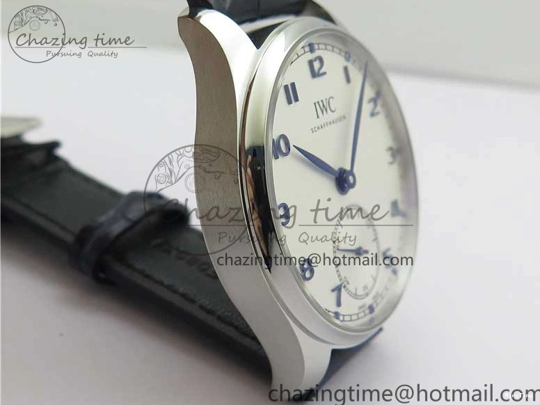 MIROTIME 0409 Packable Portuguese IW358304 ZF 1:1 Best Edition SS White Dial Blue Markers on Leather Strap A 7079